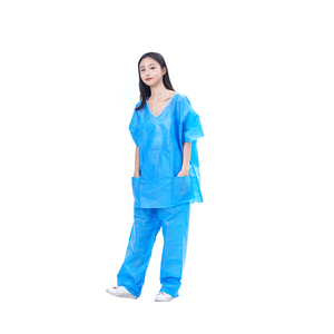 Conjunto de Uniforme Médico Azul para Mujer, Pantalones de Tela PP, Diseño con Cuello en V - Product Image 5
