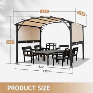 Pergola e Gazebo da Esterno 3,4m x 3,4m - Product Image 4