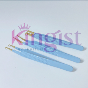 Ensemble de pinces à cils en acier inoxydable gris de haute qualité pour extensions de cils, précision et perfection sans effort - Product Image 4