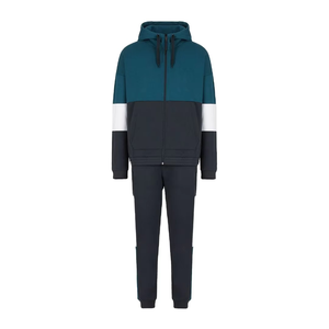 Chándal Deportivo Casual para Hombre con Capucha y Cuello Alto, Diseño Color Block, Cierre Completo, Transpirable, Mezcla de Spandex/Poliéster, Ropa de Otoño - Product Image 2