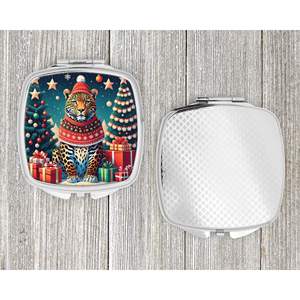 Espejo de maquillaje de viaje compacto de Navidad de leopardo para mujeres y niñas, bolsillo plegable, regalo decorativo de mano, Idea de regalo de Navidad - Product Image 4