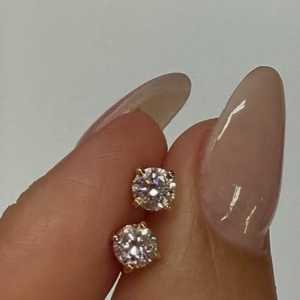 Diamond <b>Stud</b> <b>Earrings</b> 14K 18K Solid Gold Brilliant Cut Lab Grown 0.53ct IGI Certified Prong <b>Set</b> Small Classic Everyday Wear - Product Image 2