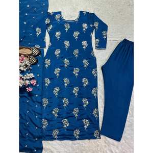 Designer Fancy Style Long Top Pant Dupatta-para vestidos de graduación - Product Image 1