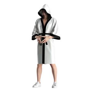 Bata de Boxeo Personalizada en Blanco y Negro para Entrenamiento en Club y Combates de MMA y Kickboxing con Servicio OEM - Product Image 1