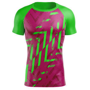 Custom Pattern Printed Sublimation Printed Rashguard MMA BJJ OEM Short Sleeve <b>Compression</b> <b>Shirt</b> for Men - Product Image 3