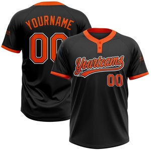Maillot de softball orange et noir de qualité supérieure, en maille respirante, avec logo personnalisé, nom et numéro d'équipe, tailles XS-7XL, fabricant OEM - Product Image 1