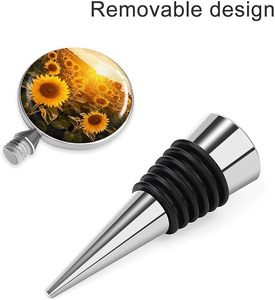 Tapón de vino de aleación de zinc con diseño de girasol, sello metálico para botellas de vino - Product Image 4