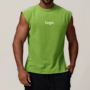 เสื้อกล้ามออกกำลังกายแบบสั่งทำ OEM พิมพ์ลายวิ่ง เสื้อกล้ามโอเวอร์ไซส์ เสื้อยืดแขนกุดผู้ชาย เสื้อกีฬาผู้ชาย - Product Image 5