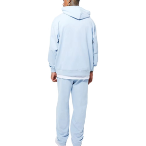 Factory Heavy Fleece Full Length No <b>Strings</b> Hooded Hoodies Custom Logo Tracksuits for Men <b>Elastic</b> Waist Spandex/Cotton Work - Product Image 5