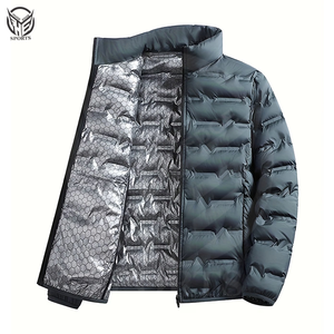 เสื้อแจ็คเก็ตพัฟเฟอร์ฤดูหนาวแบบหนา มีฮู้ด ผลิตจากโพลีเอสเตอร์ 100% ปิดด้วยซิป ผ้าเนื้อบับเบิ้ลเงางาม แห้งเร็ว ระบายอากาศได้ดี กันลม ผลิตตามแบบ OEM สำหรับผู้ชาย - Product Image 4