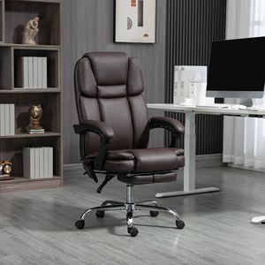 Sedia da Ufficio Ergonomica in Pelle PU Marrone, Confortevole, Riscaldata e Massaggiante, con Altezza Regolabile per Uso in Palestra - Product Image 2