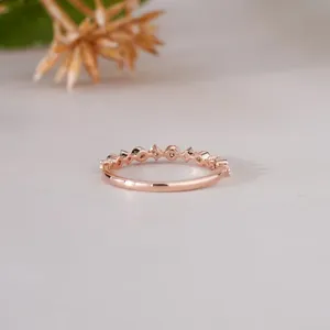 Minimalist womens jewelry elegant <b>thin</b> <b>ring</b> for engagement wedding daily wear gifting Rose gold diamond band <b>ring</b> - Product Image 3