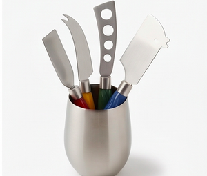 <b>Cheese</b> <b>Knife</b> <b>Set</b> Stainless Steel Blades With Colorful Plastic Handles Durable Serving Tools For <b>Cheese</b> Serving Use And Hotel Use - Product Image 3