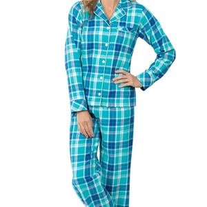 Ensemble de pyjama en flanelle brossée pour femmes, doux et chaud, manches longues, pantalon long, vêtements de détente à la maison, vêtements de nuit - Product Image 3