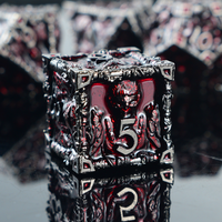 Dés en métal en alliage de zinc massif motif Wukong, 7 dés polyédriques pour D&D, dés RPG gravés Roi Singe, vente en gros OEM ODM