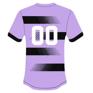 Lavender <b>Black</b> Sublimated <b>Rugby</b> Jersey <b>Shorts</b> Set <b>Short</b> Sleeve Crew Neck Team Uniform Custom Breathable Eco-Friendly Quick Dry - Product Image 4