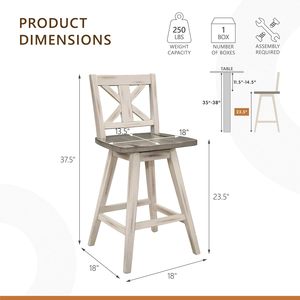 Luxury Tufted Wingback Bar <b>Stools</b> Upholstered <b>Dining</b> Chairs with Nailhead Trim - Product Image 5