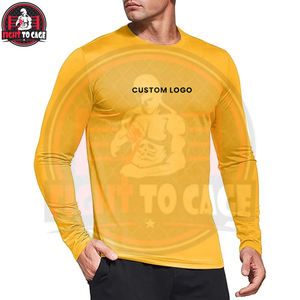 New Arrival Men's Long Sleeve T-Shirts 100% Polyester Woven Breathable Eco-Friendly Gym Workout Wear 4 Colors Casual Wear - Product Image 5