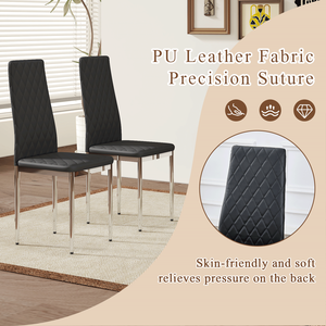 Set di sedie da pranzo minimaliste in stile moderno con 6 sedili neri in metallo argento W1151107275-for riunioni di famiglia - Product Image 3