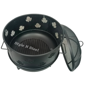 Modern Iron <b>Fire</b> <b>Pit</b> with Heat Resistant Paint Freestanding Design Coal/Wood Burning Outdoor Heater - Product Image 1