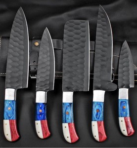 Ensemble de couteaux de chef en acier inoxydable de qualité supérieure avec manche en bois et os pour la cuisine à domicile, la préparation des aliments, ensembles de couteaux de chef - Product Image 2