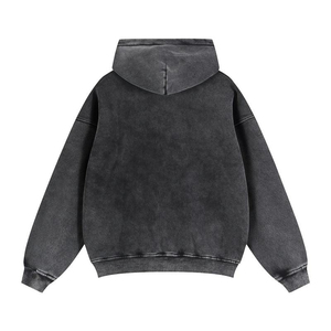 Sudadera con capucha para hombre con pedrería, transpirable, con lavado ácido, con cremallera completa, estilo holgado, 500 GSM, de diseñador - Product Image 2