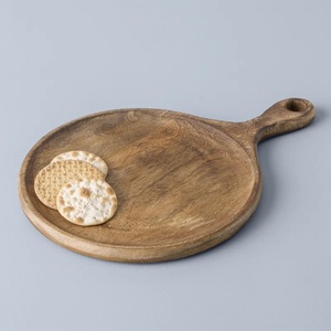 Tabla de Cortar Redonda para Cocina con Borde Elevado, Asa de Fácil Agarre, Acabado Liso, Ideal para Cortar, Servir Bocadillos y Aperitivos - Product Image 2