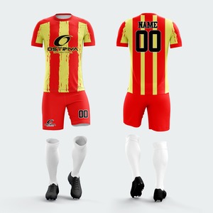 Conjuntos Deportivos de Fútbol de Poliéster, Impresión Digital por Transferencia de Calor, Parte Delantera Corta, Secado Rápido, Transpirable, Uniformes Personalizados con Nombre de Equipo - Product Image 6