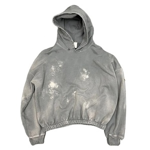Sudadera con Capucha de Alta Calidad 100% Algodón, Corte Holgado, para Hombre, Personalizada, Estilo Vintage Desgastado, con Estampado Lavado Ácido y Bordado - Product Image 4