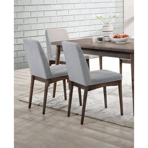 Ensemble de 2 chaises de salle à manger de style Mid-Century, en bois massif, avec coussin rembourré en tissu - Product Image 5