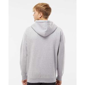 2025Sweat à capuche avec fermeture éclair pour homme XXS gris chiné anti-rides écran à motif solide modèle IND4000Z - Product Image 1