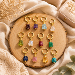 Handmade Raw Emerald Hoop <b>Earrings</b> | Natural Rough Gemstone | Green Crystal Jewelry - Product Image 2