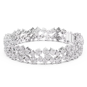 Bracelet tennis de luxe en diamants de laboratoire taillés, en or blanc 18 carats plaqué rhodium, certifié, pour usage quotidien, mariage, fiançailles, femme - Product Image 1