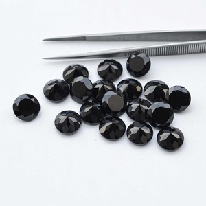 Piedra preciosa suelta de forma redonda facetada de ónix negro Natural de 9mm para ajuste de joyería en proveedores de fabricantes mayoristas listos para enviar - Product Image 2