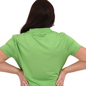 AKA Jacquard Polo Green Color Women's Short Sleeve Collared Performance Polo Shirt Casual Golf Apparel - Product Image 3