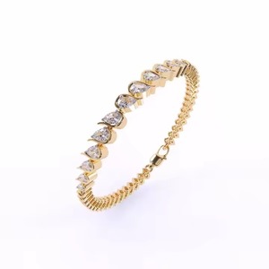 New Elegant Vintage Design Multi Shape Moissanite Diamond <b>Bracelet</b> Unisex Yellow Gold Plated at Reasonable Price For Export - Product Image 1