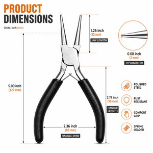 Stainless Steel Jewelry Round Nose Pliers High Quality <b>Wire</b> Loop Making Tool for Bead <b>Craft</b> Earring Repair Handmade Projects - Product Image 4