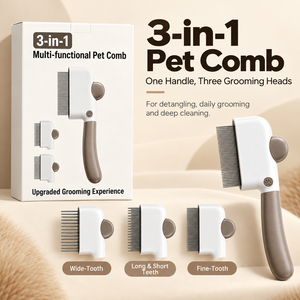 Peigne de toilettage pour animaux de compagnie, brosse à poils pour chiens et chats, outil de démêlage pour éliminer les poils lâches et pour les soins quotidiens des animaux - Product Image 3