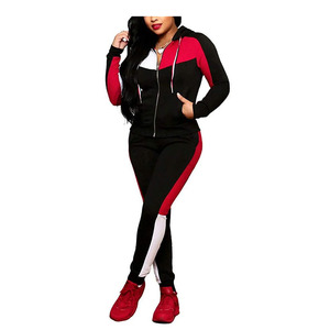 Gym Fitness Wear Ladies Tracksuits Stylish <b>Zip</b> <b>Up</b> Sweatsuit Comfortable Jogger Pants Fleece Fabric Made Sweatshirt Hoodie Set - Product Image 2