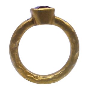 Gemvanity SR1284 Rubilite Tourmaline Diamond Classic Channel <b>Set</b> Traditional Engagement <b>Ring</b> Vermeil <b>Sterling</b> <b>Silver</b> Gold Plated - Product Image 4
