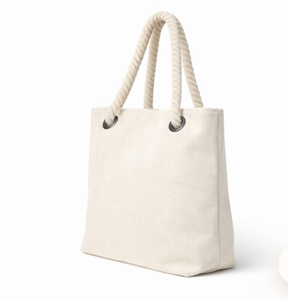 Customized Logo Eco Friendly <b>Large</b> Canvas Beach Tote <b>Bag</b> With Rope Handle <b>Large</b> Capacity Reusable Shopping <b>Bag</b> - Product Image 3