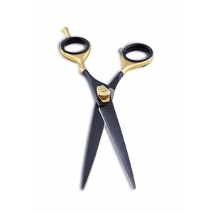 Ciseaux de barbier noir mat avec finition plaquée or 6,5 offset - Product Image 2