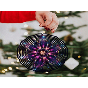 CIFbuy 10 Inch Solar Powered Mandala Wind Chime LED Lights Outdoor Garden Patio Decor with Spinning <b>Hook</b> TikTok for Temu Pick <b>s</b> - Product Image 2