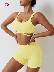 Seamless Yoga Set Fitted Workout Woman Gym Wear Short Set Top Shirt Scrunch <b>Booty</b> Gym Shorts Women's Sets 2 piece set women - Product Image 3
