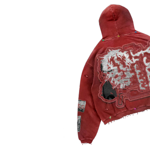 Conjunto de Sudadera Corta con Capucha y Pantalones Cortos con Cordón para Hombre, Estilo Vintage, Lavado Ácido, Personalizado por Fabricantes de Ropa - Product Image 4