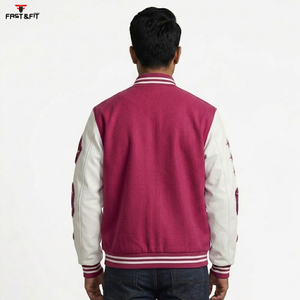 Custom Logo Canvas Varsity <b>Jacket</b> for <b>Men</b> Street Style Black Embroidery Breathable Windproof 100% Cotton - Product Image 4