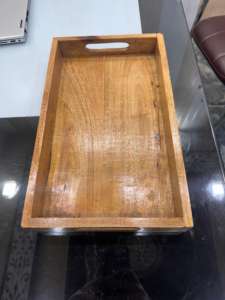 Bandeja de servir de madera de acacia duradera en oferta, con artesanías de madera vintage creativas de la India, bandeja de servir de madera al por mayor - Product Image 3