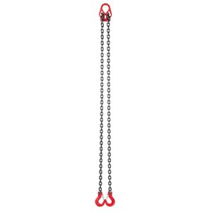 Braca a catena in acciaio legato G80 per impieghi gravosi 5/16 x 10 piedi con 2 ganci a grappino, capacità di sollevamento 7000 libbre - Product Image 1