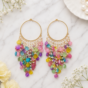 เครื่องประดับแฮนด์เมดแบบ Haldi สำหรับเจ้าสาว ต่างหูมุกแบบห้อย Kaudi Jhumka สำหรับงาน Mehndi ของขวัญเครื่องประดับเจ้าสาวสำหรับงานแต่งงาน - Product Image 2
