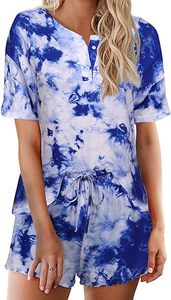 Pajamas Set for Women Short Sleeve Lounge Set 2 Piece Loungewear <b>PJs</b> Soft Cute Lightweight Sleepwear - Product Image 2